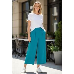 RAMY BROOK Pants NEW Size 4 Cropped Joss Pant $385 Teal Blue